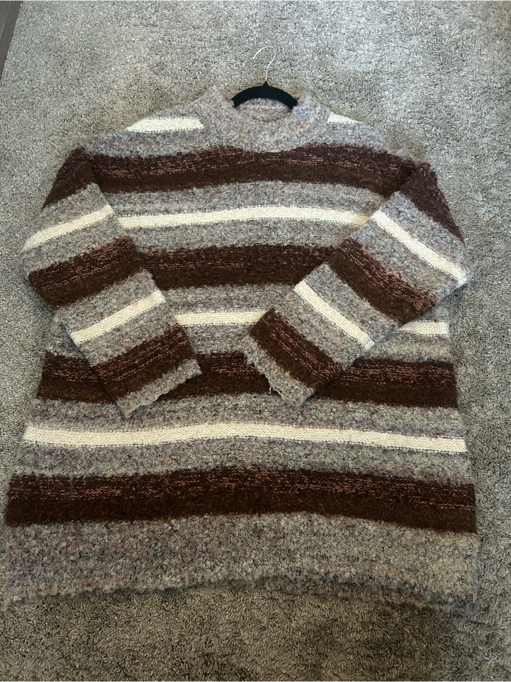 Universal Thread Cozy Brown & Cream Striped Women’s Sweater